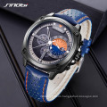 SINOBI 9785 Male Watches Quartz Leather Creative Design Auto Date Best Watches